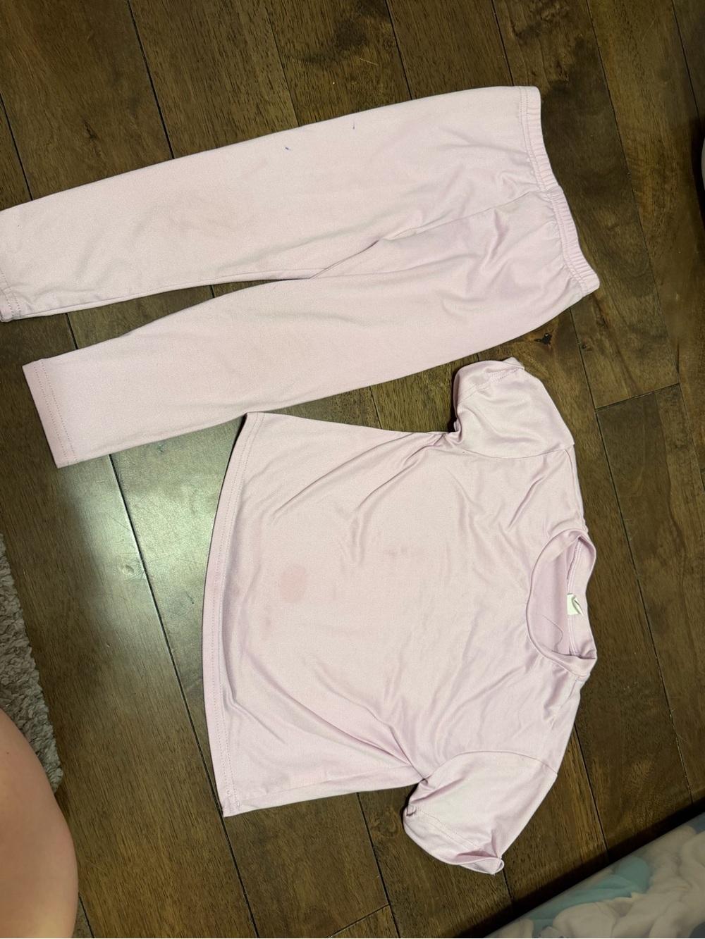 SHEIN Light Pink Girls Leggings and Tee Set